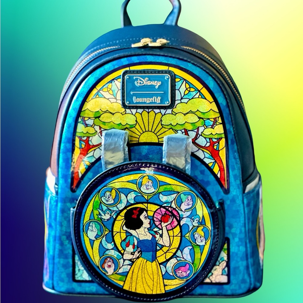 NWT Loungefly Stained Glass Snow White Backpack